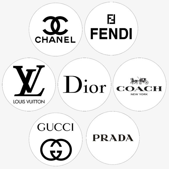 200 Circle Stickers of High-End Brands - Picture 1 of 1